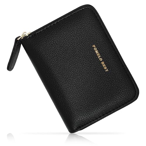 Pomelo Best Kreditkartenetui RFID Schutz Kartenetui Damen Herren, Kompakte Geldbörse mit Reißverschluss von Pomelo Best