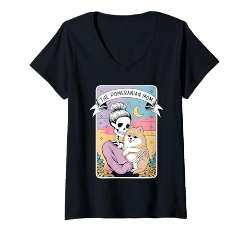 Damen Die pommersche Mama T-Shirt mit V-Ausschnitt Damen Die pommersche Mama T-Shirt mit V-Ausschnitt von Pomeranian Mama Tarot