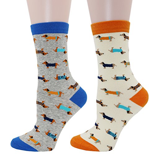 Pomlia® Damen Socken Hunde Motive Dackel Socken Dog Socks (OneSize, D04) von Pomlia