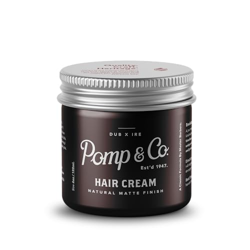 Pomp & Co Hair Styling Cream For Men, natürliche Haarcreme mit mattem Finish für einen mittelstarken Halt, parfümierte Creme auf Wasserbasis Pomade 120ml von Pomp & Co. Grooming Goods