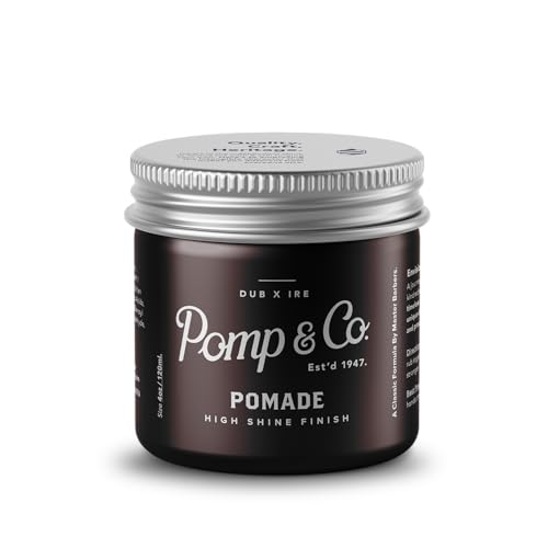Pomp & Co High Shine Pomade, Herren Styling Pomade für einen mittelstarken Halt mit einem Wetlook Finish, Pomade auf Wasserbasis 120ml von Pomp & Co. Grooming Goods