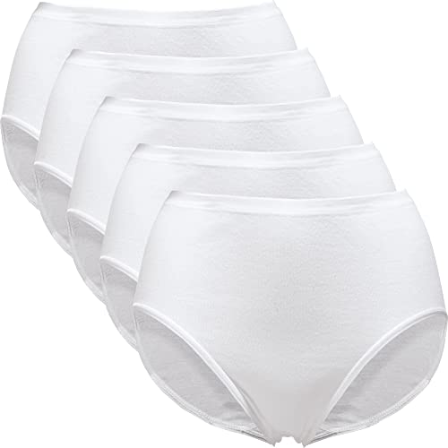 Pompadour Bio Damen-Taillenslip 5er-Pack weiß Größe 40 von Pompadour