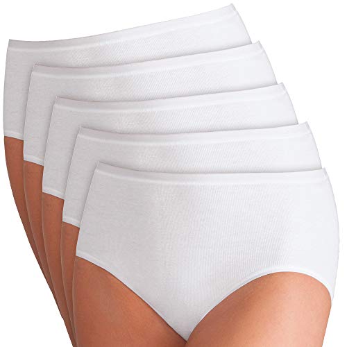 Pompadour Bio Damen-Taillenslip 5er-Pack weiß Größe 46 von Pompadour