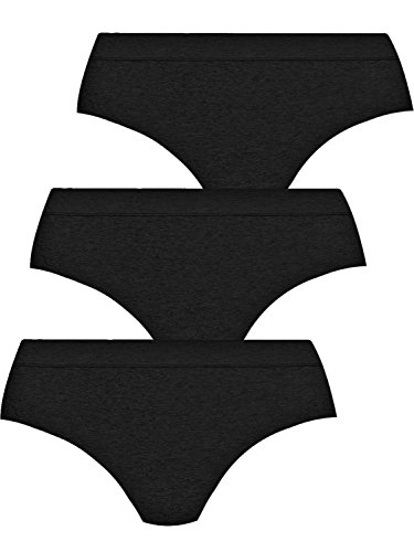 Pompadour Damen Bikinislip 3er Pack, 7761-054, 44, Schwarz von Pompadour