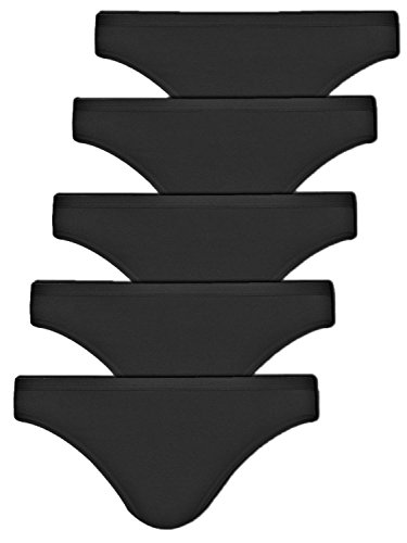 Pompadour Damen Bikinislip Organic Cotton 5er Pack Größe 46, Farbe schwarz von Pompadour