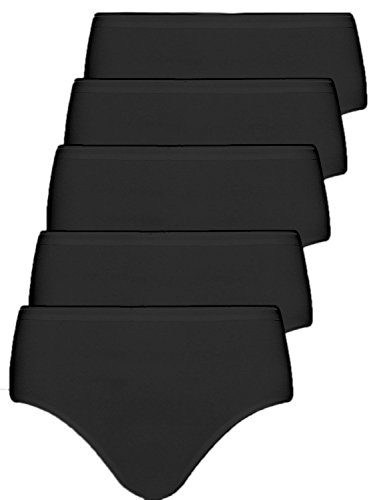 Pompadour Damen Hüftslip Organic Cotton 5er Pack Größe 46, Farbe schwarz von Pompadour