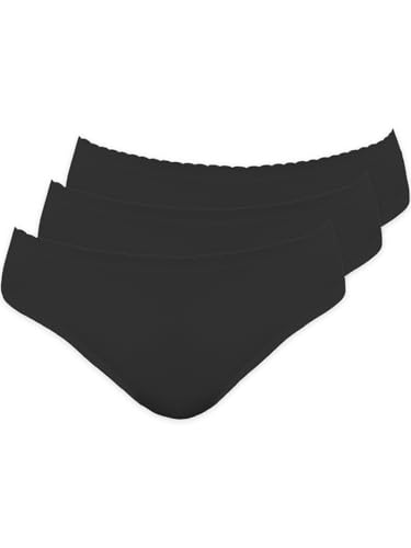 Pompadour Damen Hüftslip Pur 3er Pack Größe 44, Farbe schwarz von Pompadour
