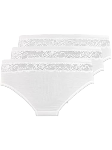 Pompadour Damen Midislip Nostalgie 3er Pack Größe 50, Farbe weiß von Pompadour