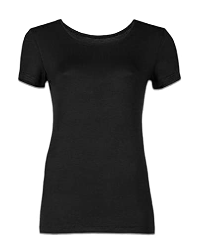 Pompadour Damen Shirt 1/4 Arm, Micromodal Markenunterwäsche (3er Pack) (46, schwarz) von Pompadour