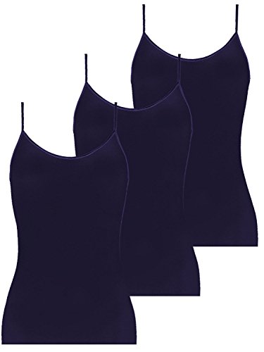 Pompadour Damen Spaghetti-TOP 3er Pack, 7738-582, 46, Blau von Pompadour