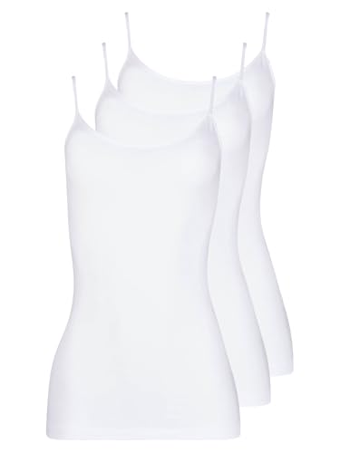 Pompadour Damen Spaghettitop Intime 3er Pack Größe 36, Farbe weiß von Pompadour