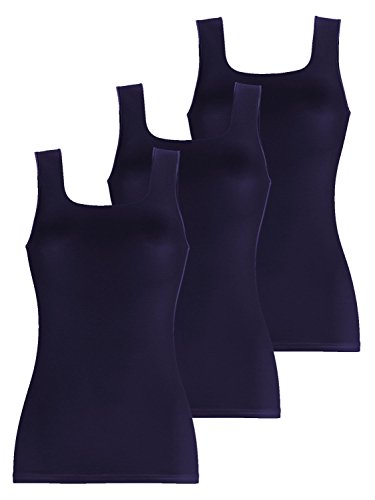 Pompadour Damen Tank Top 3er Pack, 7738-560, 36, Blau von Pompadour