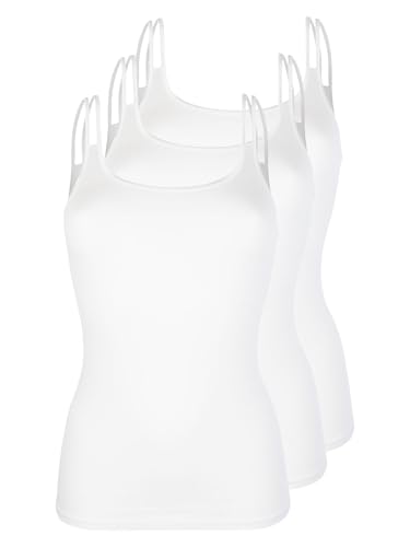 Pompadour Damen Top Intime 3er Pack Größe 44, Farbe weiß von Pompadour