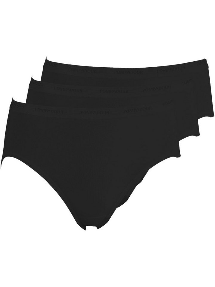 Pompadour Hüftslip 3er Pack Damen Hüftslip Intime (Packung, 3-St) Zwickel von Pompadour