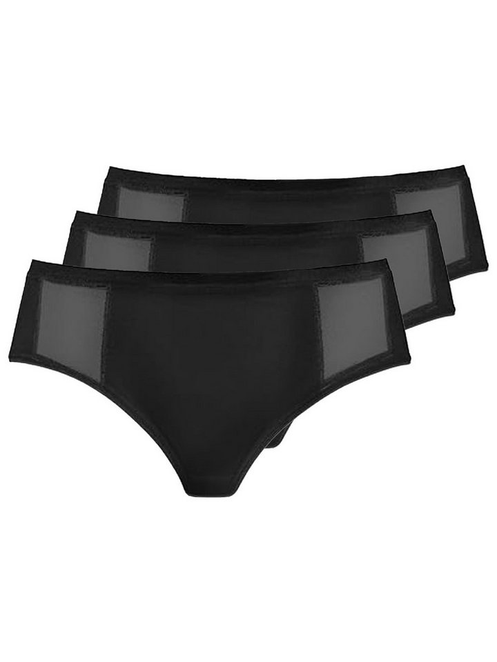 Pompadour Hüftslip 3er Pack Damen Midislip New Vision (Packung, 3-St) Zwickel von Pompadour