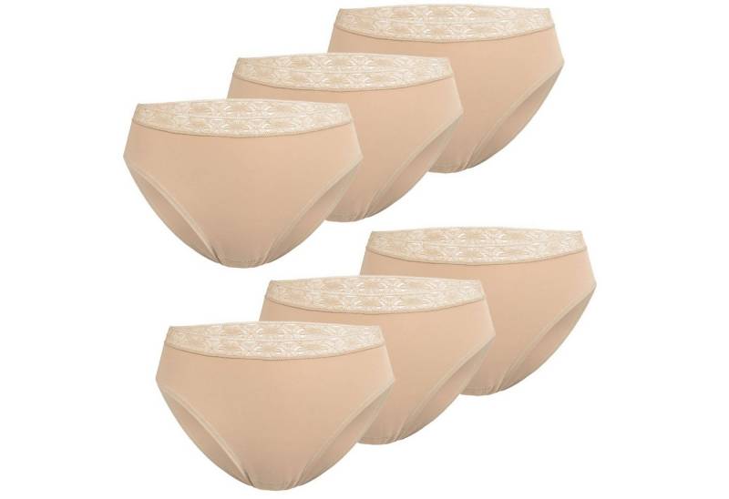 Pompadour Hüftslip Hüft-Slip (Set, 6-St., 6er Pack) Spitzenbündchen von Pompadour