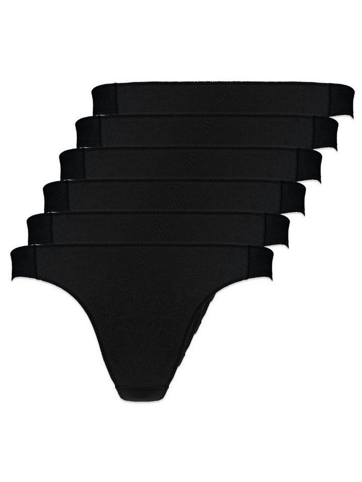 Pompadour String 6er Pack Damen Stringtanga Cotton light (Packung, 6-St) Zwickel von Pompadour