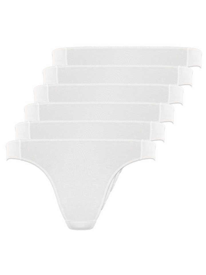 Pompadour String 6er Pack Damen Stringtanga Cotton light (Packung, 6-St) Zwickel von Pompadour