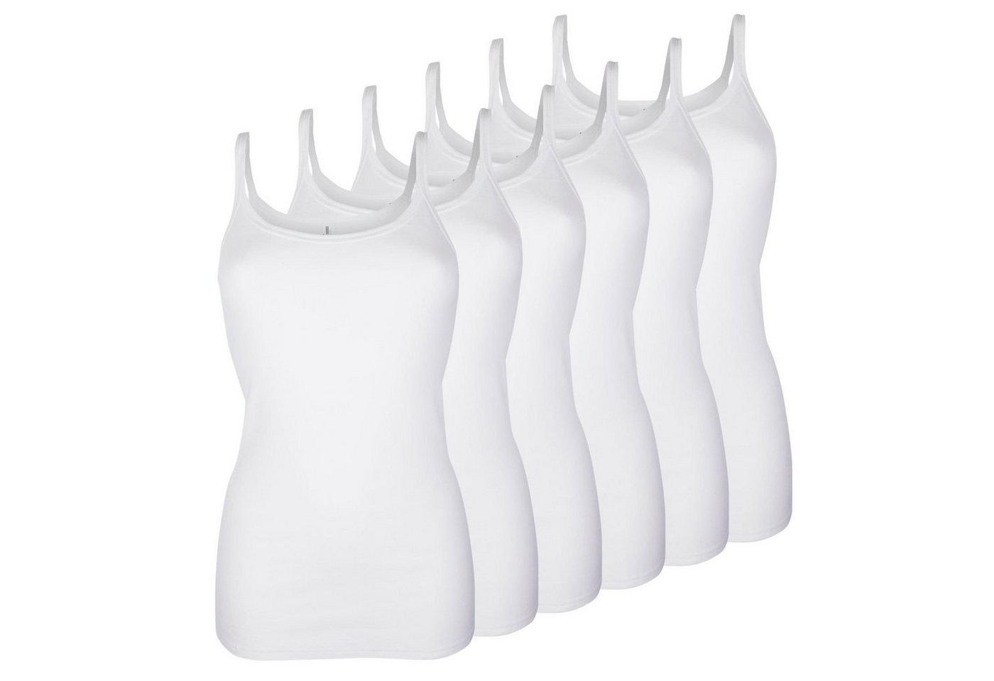 Pompadour Unterhemd Basic (Mehrpack, 6-St., 6 Stück) schmale Träger, flache, Abschlüsse, ohne Seitennähte, im 6er Pack von Pompadour