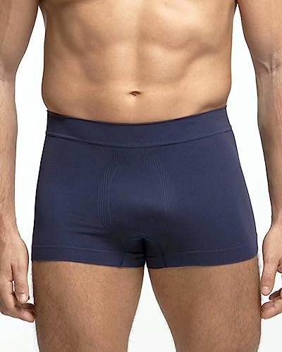 POMPEA (6 Stück) Boxershorts aus Mikrofaser für Herren, niedriger Bund, blau, Small-Medium von Pompea