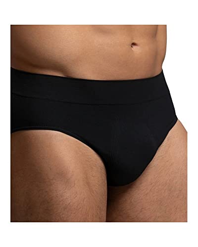 POMPEA 3 Stück weiche nahtlose Herren-Slip mit Garn Geruch Control Q-Skin, Sortiert, L/XL von Pompea