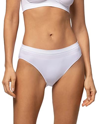 POMPEA 5 x Seamless Microfaser Damen Slip Art. 89624252 (L/XL, Weiß), Weiß, L/XL von Pompea