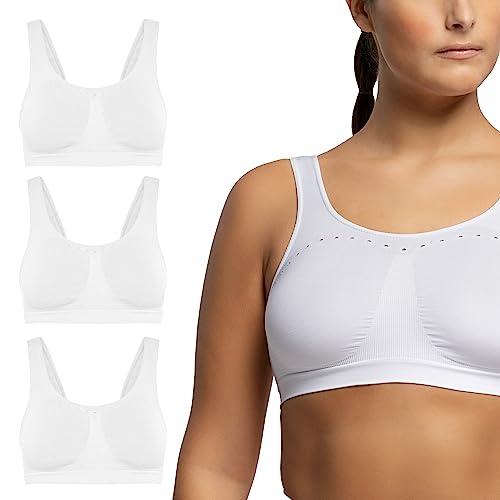 POMPEA Damen Brass. Comfort Size BH, Undurchsichtige, weiß, 3XL Mehr (3er Pack) von Pompea