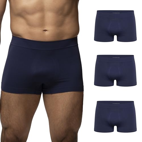 POMPEA Herren Boxer U Seamless Slip, Basic Blau, L/XL (3er Pack) von Pompea