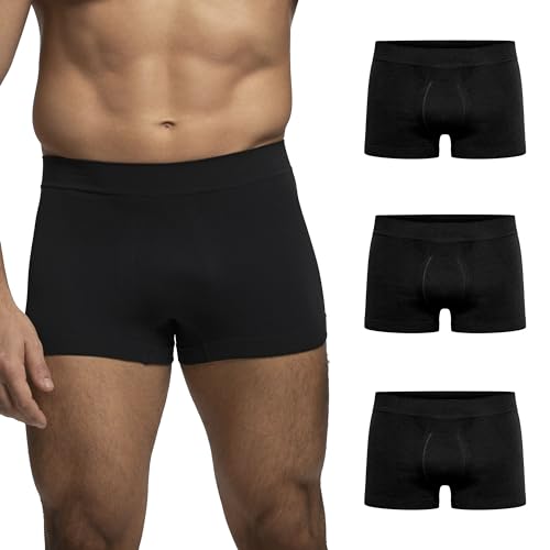 POMPEA Herren Boxer U Seamless Slip, Schwarz, L/XL (3er Pack) von Pompea