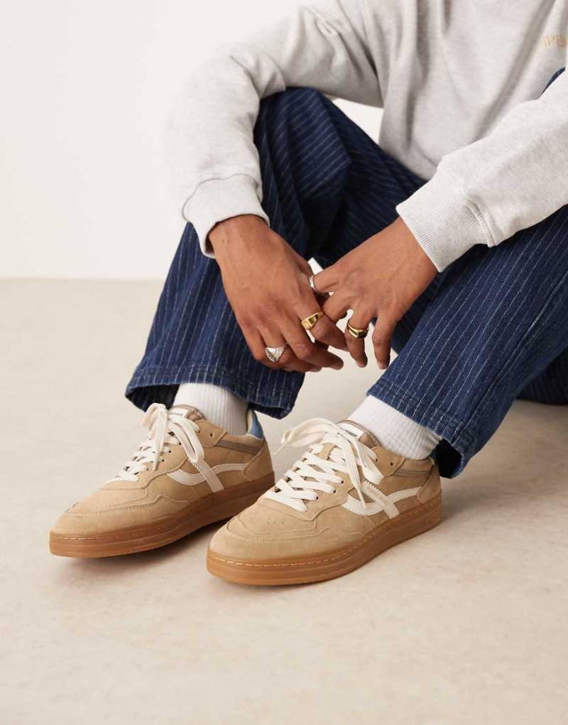 Pompeii - Elan Pippa - Schnürsneaker aus Wildleder in Beige und Weiß-Bunt von Pompeii UK