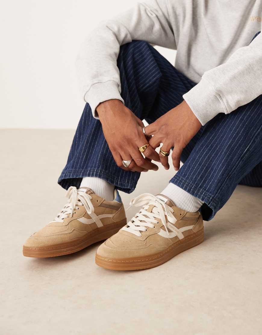 Pompeii - Elan Pippa - Schnürsneaker aus Wildleder in Beige und Weiß-Bunt von Pompeii UK