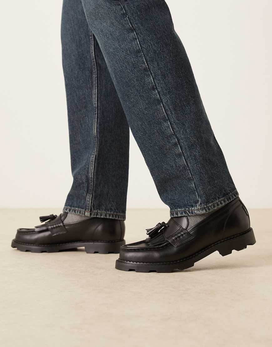 Pompeii - Modena - Leder-Loafer in Schwarz mit Quasten von Pompeii UK