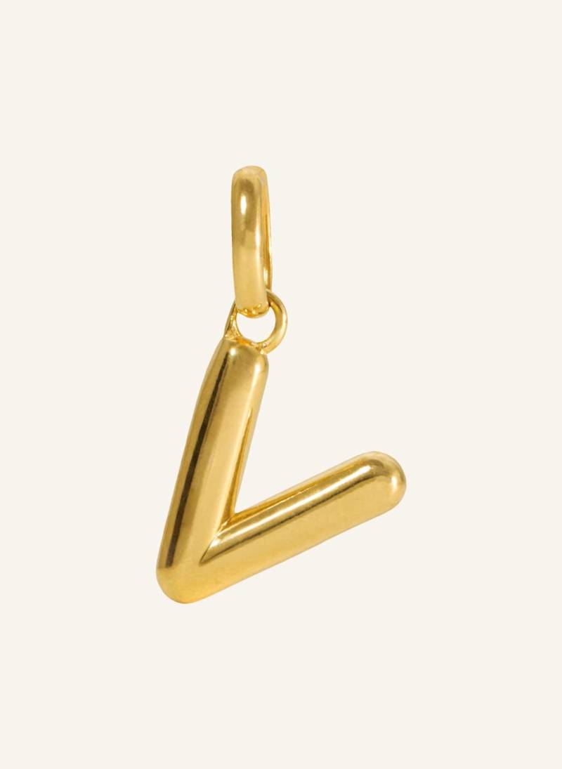Pompidou Anhänger Puffy Letter V By Glambou gold von Pompidou