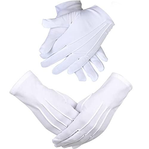 2 Paar Schmuck Handschuhe Weiß Parade Kostüm Handschuhe Für Polizei Formale Smoking Ehrengarde Und Besondere Anlässe von Pomrone