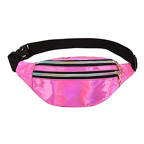 Bauchtasche Mode Wasserdicht Gürteltasche Fächer Mit Reißverschluss Reflektierender Verstellbarer Gurt Hüfttasche Für Damen Herren Party Sport Outdoor Travel von Pomrone