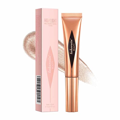 Flüssige Rouge Beauty Wand, Gesichts Highlighter Und Bronze Stick Mit Kissen Applicator Befestigt, Schimmer Lange Anhaltende Seidige Creme Rouge Make-up Stick Für Wangen von Pomrone