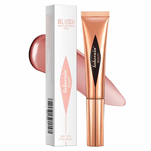 Flüssige Rouge Beauty Wand, Gesichts Highlighter Und Bronze Stick Mit Kissen Applicator Befestigt, Schimmer Lange Anhaltende Seidige Creme Rouge Make-up Stick Für Wangen von Pomrone