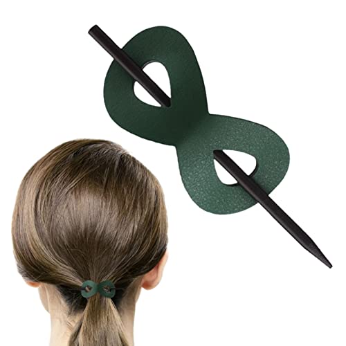 Haarspange aus Leder mit Stab | Kunstleder 8 Form Haarspangen Haarschieber Pin Pferdeschwanzhalter,Pferdeschwanz-Halter in 8 Formen, Haar-Accessoires, Pferdeschwanz-Halter für Frauen von Pomrone