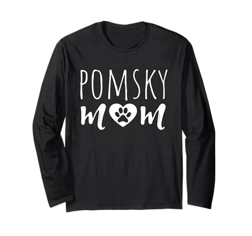 Pomsky Mom Hundeliebhaber Pomsky Besitzer Pomsky Mama Großmutter Langarmshirt von Pomsky Lover Family Apparel