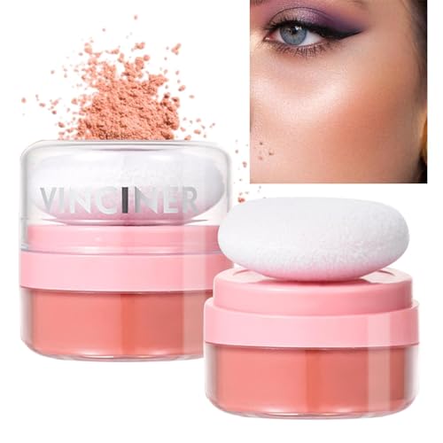 Einfach aufzutragendes Air Cushion Cheek Blush, Rouge für schwarze Frauen, Wasserfestes, hochpigmentiertes, langanhaltendes Wangen-Make-up für Frauen, loses Puder-Rouge für schimmernde Wangen Pomurom von Pomurom