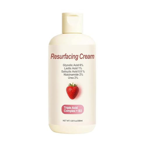 Erdbeer Hautpeeling Creme | 200ml Feuchtigkeitsspendende Creme Für Unebene Haut | Weichmachende Lotion Für Körper Gesicht Beine Arme Hals | Für Damen Herren Jugendliche Mädchen Bei Pickelchen von Pomurom