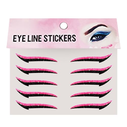 Wiederauffüllbare Augen Liner Sticker,Lidschatten Wimpern Aufkleber - Tragbarer Lidschatten Aufkleber Für Reise Und Bühne 10 Stück Wasserfester Eyeliner Streifen von Pomurom