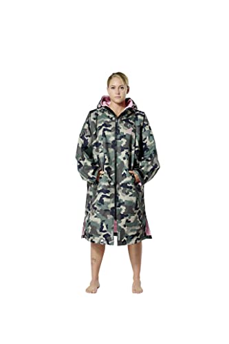 Ponch Wickelmantel, Camoflauge mit weichem rosa Sherpa-Fleece, Größe S von Ponch