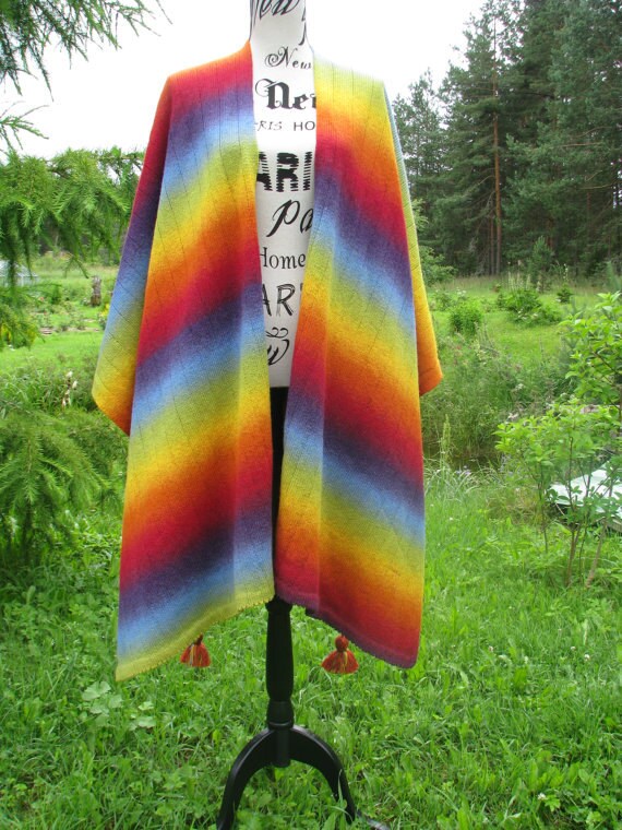 Große Strickponcho. Mantel, Schal, Schal. Stricken Sie Koat. Garn Kauni. Wolle Poncho. 100 % Qualitet Arbeit. Poncho-Regenbogen Große Strickponcho. Mantel, Schal, Schal. Stricken Sie Koat. Garn Kauni. Wolle Poncho. 100 % Qualitet Arbeit. Poncho-Regenbogen von PonchoShawlScarves