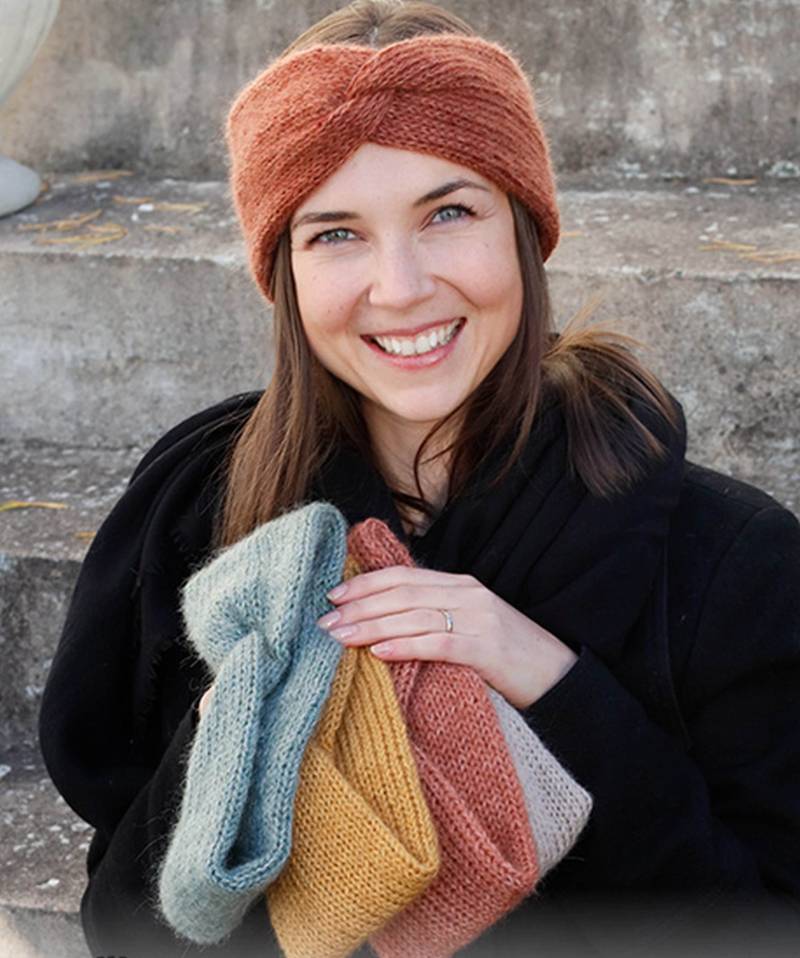 Winter Smiles Stirnband Gestricktes Mit Zopf Aus Drops Alpaka Und Kid-Seide. Grössen S - Xl von PonchoShawlScarves