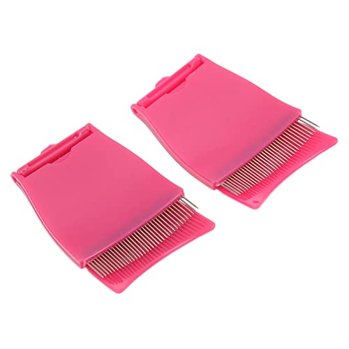 2pcs Wimpernkamm Separator, Tragbare Faltbare Wimpern Mascara Bürste und Kamm mit Metallzähnen, Wimpernpflegewerkzeug für die Reise, Rot von Pongnas