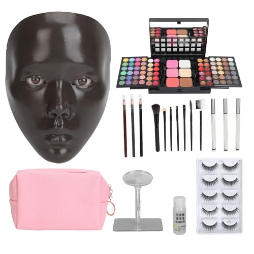 5D Make up Übungs Gesichtsbrett Set Enthält Gesichtsbrett, Make up Entferneröl, Lidschattenschale,Make up Pinsel,Falsche Wimpern,Eyeliner,Augenbrauenstifte und von Pongnas