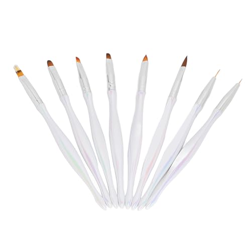 8 teiliger Gel Nagelpinsel, Maniküre Stift Malpinsel für zu Hause oder Im Nagelstudio. Verwendung für UV Gel Nägel, Nagelverlängerungen, Nagellack und Nagelkunstkreationen von Pongnas