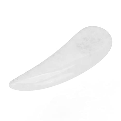 Kosmetikspatel Jadestone Augenmassagegerät Mini Mask Scoop Makeup Wiederverwendbarer Augen-Gua-Sha-Löffel (Weiss) von Pongnas