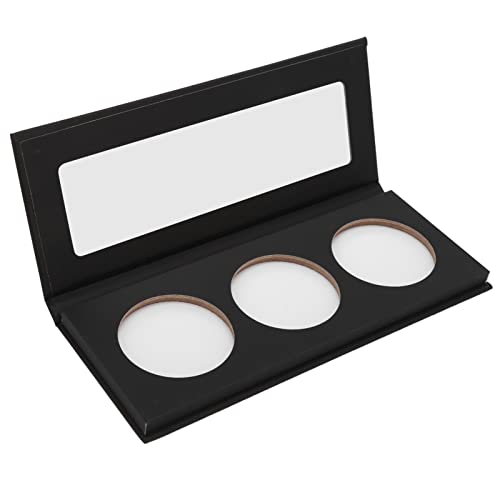 Leere Lidschatten-Palette mit 3 Löchern, Leere Blush-Palette, Professionelle DIY-Make-up-Palette für Blush Bronzer Powder Black von Pongnas